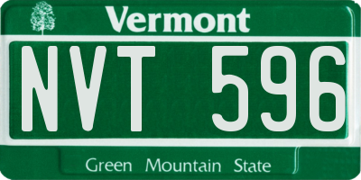 VT license plate NVT596