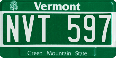VT license plate NVT597