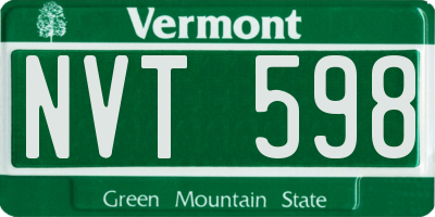 VT license plate NVT598