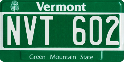 VT license plate NVT602