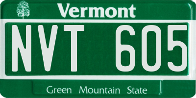 VT license plate NVT605