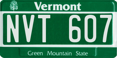 VT license plate NVT607