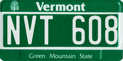 VT license plate NVT608