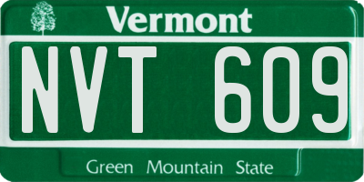 VT license plate NVT609