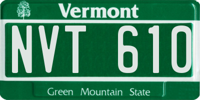 VT license plate NVT610