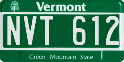 VT license plate NVT612