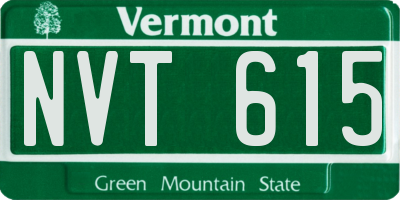VT license plate NVT615