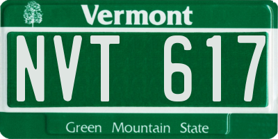 VT license plate NVT617