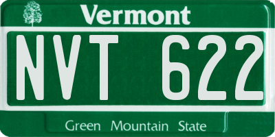 VT license plate NVT622