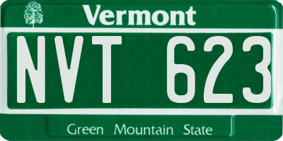 VT license plate NVT623