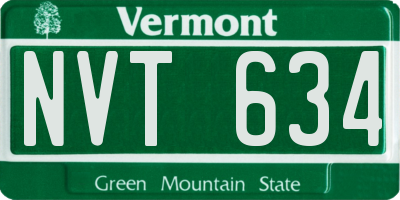 VT license plate NVT634