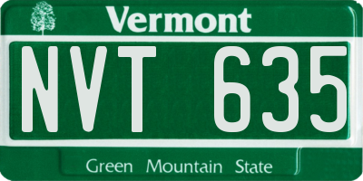 VT license plate NVT635