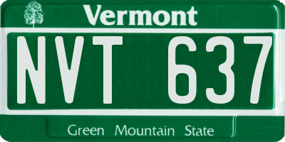 VT license plate NVT637