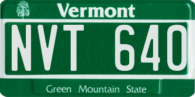 VT license plate NVT640