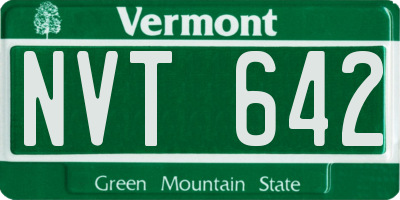 VT license plate NVT642