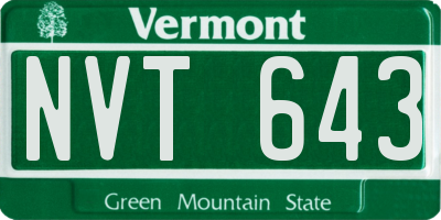 VT license plate NVT643