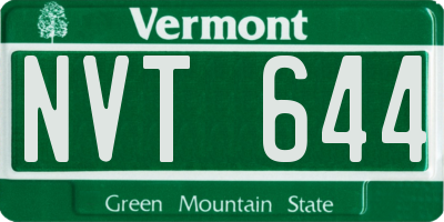 VT license plate NVT644