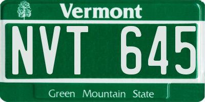 VT license plate NVT645