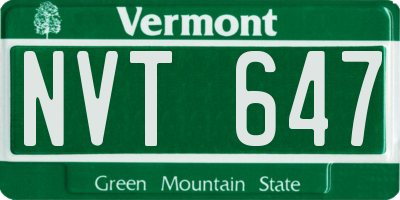 VT license plate NVT647