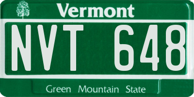VT license plate NVT648