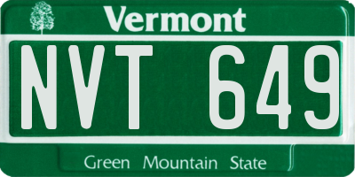 VT license plate NVT649