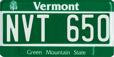 VT license plate NVT650
