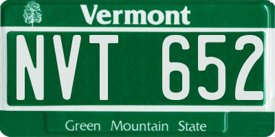 VT license plate NVT652