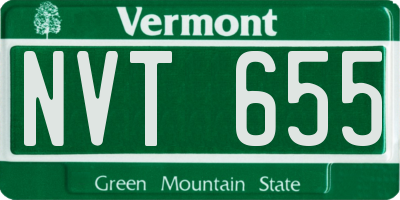 VT license plate NVT655