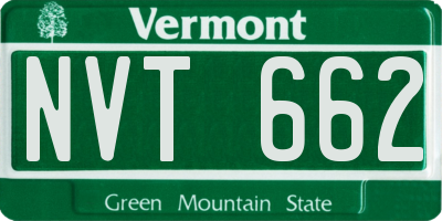 VT license plate NVT662
