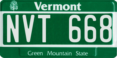 VT license plate NVT668