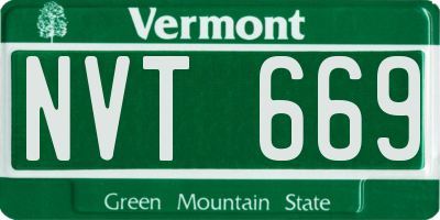 VT license plate NVT669