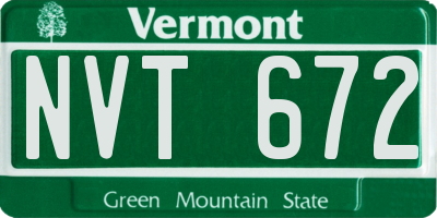 VT license plate NVT672
