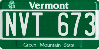 VT license plate NVT673