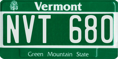 VT license plate NVT680