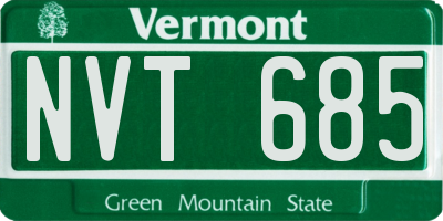 VT license plate NVT685