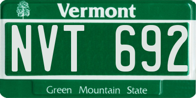 VT license plate NVT692