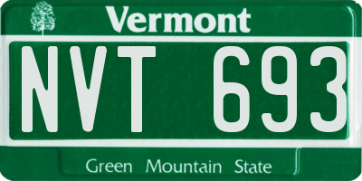 VT license plate NVT693