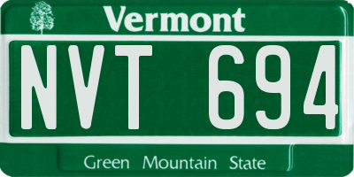 VT license plate NVT694