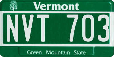 VT license plate NVT703