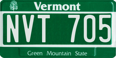 VT license plate NVT705