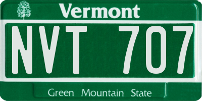 VT license plate NVT707