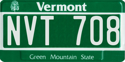 VT license plate NVT708