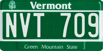 VT license plate NVT709