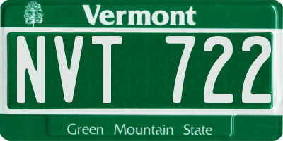 VT license plate NVT722
