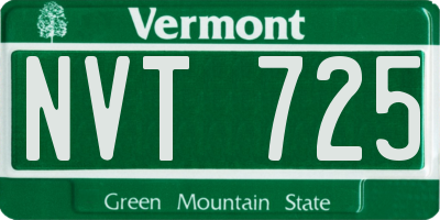 VT license plate NVT725