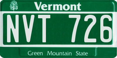 VT license plate NVT726