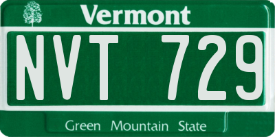 VT license plate NVT729
