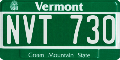 VT license plate NVT730