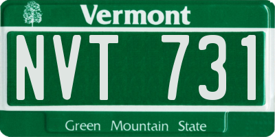 VT license plate NVT731