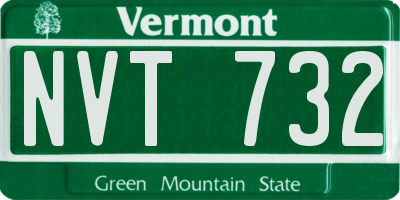VT license plate NVT732